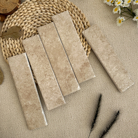 Nouvelles carreaux en porcelaine de 50x200mm, aspect pierre calcaire gris rouillé, faits à la main, pour usage commercial