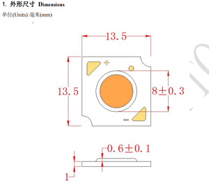 10*10mm 13.5*13.5mm 18*18mm Kích thước đặc biệt <span class=keywords><strong>COB</strong></span> <span class=keywords><strong>LED</strong></span> 2700k-6500K <span class=keywords><strong>LED</strong></span> <span class=keywords><strong>COB</strong></span> <span class=keywords><strong>Chip</strong></span> đèn hạt <span class=keywords><strong>Diode</strong></span> cho thông tin chiếu sáng ngoài trời - Product Image 3