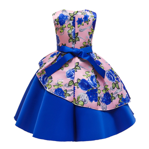 Robe en satin sans manches à imprimé floral pour filles, style pastoral avec nœud décoratif, idéale pour anniversaire, soirée ou mariage - Product Image 5