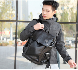 Custom Boys Slim Security Gym Usb Mens Travel <strong>Large</strong> <strong>Leather</strong> <strong>Backpack</strong> with logo - Product Image 6