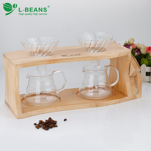 Soporte de madera para filtro de café de goteo con doble orificio L-Beans para preparar café - Product Image 2