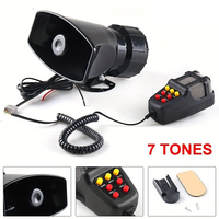Klaxon de voiture 7 tons de son 12v Mic Pa Haut-parleur Système d'urgence de voiture avec microphone Amplificateur de son Klaxon électrique