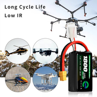 Batterie LiPo Enerforce 6S 1800mAh 7.4V 45C RC avec connecteur T JST XT30 XT60 pour drone FPV et quadrirotor RC