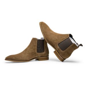 Nouvelles bottes d'hiver pour hommes en daim marron élégantes et tendance, de style décontracté, fabriquées sur mesure de haute qualité - Product Image 3