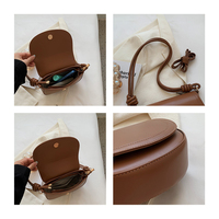 MC Minissimi Prêt à expédier Mini sac à bandoulière en PU couleur unie style mini avec fermeture éclair pour femmes