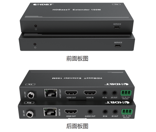 Hardrock Great Prosperity WS-QC-4K-150B HDBaseT Adaptor for Extender 150m POChooser HDR 4K60Hz Metal DC 36V Power 10