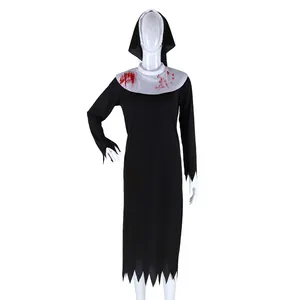 Costume cosplay del vestito da monaca insanguinata femminile adulta di Halloween