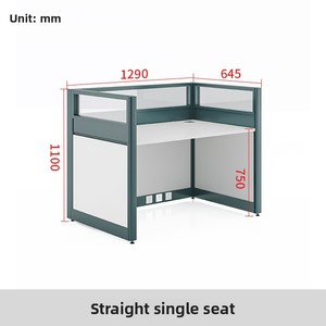 Estación de Trabajo Moderna de Aleación de Aluminio Azul Verdoso con Superficie de Madera, Ecológica, con Almacenamiento, <span class=keywords><strong>Escritorio</strong></span> <span class=keywords><strong>para</strong></span> Personal, Cubículo de Oficina, Uso Comercial Duradero - Product Image 6