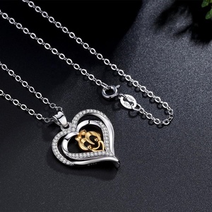 925 plata esterlina de la hija de madre y el niño <span class=keywords><strong>amor</strong></span> mamá colgante del collar del encanto - Product Image 4