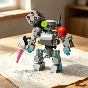 Kit de juguetes educativos STEM prácticos, robot BB Mecha Warrior, bloques de construcción DIY, juego creativo de bloques de montaje para niños - Product Image 4