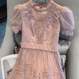 Vestito elegante per le donne estate nuovo stile leggero di lusso alla moda rosa abito lungo <span class=keywords><strong>abbigliamento</strong></span> all'ingrosso - Product Image 3