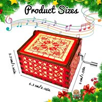Vente chaude boîte à musique en bois de Noël cadeau de Noël en bois décorations de Noël boîte à musique en bois mobile