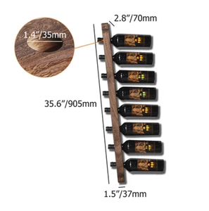 Estante de vino de madera montado en la pared rústica 24 Bottle Vertical <span class=keywords><strong>Wine</strong></span> <span class=keywords><strong>Rack</strong></span> Holder - Product Image 3
