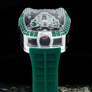 2026 녹색 보석 시계 기계식 엔진 디자인 시계 남성용 자동 무브먼트 럭셔리 남성 시계 - Product Image 4
