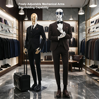 Mannequin Homme Premium à Bras Articulés, Corps Entier, Électroplaqué UV, Chromé Or Argent, Présentoir Debout ou Assis