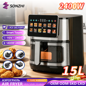 Four à Friture Sans Huile Grande Capacité 15L avec Fenêtre de Visualisation, Écran Tactile Numérique, Friteuse Intelligente Sans Huile, Grille-Pain Intelligent - Product Image 1