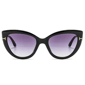 2022 Nieuwe Ontwerp Vrouwen Tow Tone Oversize Zonnebril Cat Eye Oversized Zonnebril Transparante Fashion Zonnebril Uv-bescherming Pc