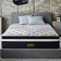 Matelas hypoallergénique confortable en mousse souple massante, taille King Queen, 5 zones, ressorts ensachés, compressé et enroulé dans une boîte