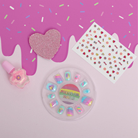 MoraDora Kit d'ongles pour enfants 2 en 1 sur le thème des nœuds Vernis à ongles non toxiques à presser et autocollants pelables pour les enfants de 5 ans et plus