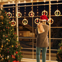 LED Star Tree Anhänger Festliche Weihnachten Innen beleuchtung Weihnachten dekorative Vorhang Lichter Leder Lichterketten für Weihnachten