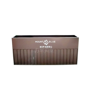 Mount Blue Outdoor Stainless Steel Planter <b>Square</b> Modern Powder Coated Garden Flower <b>Pot</b> - Product Image 5