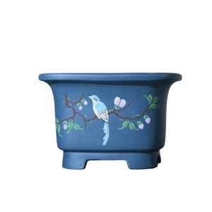 Maceta Cuadrada de Zisha, Hecha a Mano, de Arcilla Pintada, con Borde Acampanado, Tipo Calamus - Product Image 5