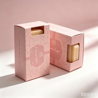 Caja de Papel para Jabón de Lujo con Ventana, Caja de Embalaje Cosmético de Alta Calidad para Jabón Artesanal