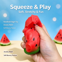 Jouet Squishy en Gros Pastèque Simulée Effet Craquant avec Blocs de Construction, Jouet Anti-Stress à Rebond Lent avec Son de Craquement