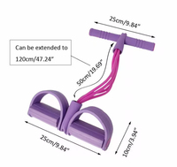 Corde de Résistance Multifonctionnelle à 4 Tubes Élastiques avec Pédalier pour Yoga, Étirement des Jambes et Entraînement Minceur
