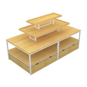 Giá Trưng Bày Đảo Bàn Khuyến Mãi Tùy Chỉnh Ba/Bốn Tầng Giá Trưng Bày MINISO Bằng Gỗ - Product Image 1