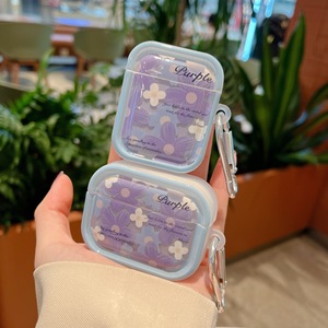 Funda para Auriculares <span class=keywords><strong>AirPods</strong></span> 1/<span class=keywords><strong>2</strong></span> Pro <span class=keywords><strong>2</strong></span>, Diseño de Nicho con Pequeñas Flores Púrpuras, Funda 3D Suave con Marco para la Tercera <span class=keywords><strong>Generación</strong></span> - Product Image 2