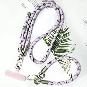 Multicolor Jacquard Printed Nylon Woven Crossbody Mobile Phone <b>Lanyard</b> Removable Anti-Lost Cell Phone Neck Strap <b>Polyester</b> Hook - Product Image 1