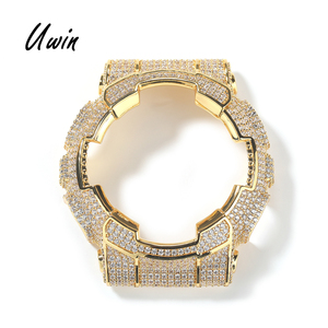 UWIN Lunette de montre de luxe sertie de pierres pour <span class=keywords><strong>Casio</strong></span> <span class=keywords><strong>G</strong></span>-<span class=keywords><strong>Shock</strong></span> GA110, en argent 925 avec Moissanite de grade D VVS, boîtier de montre de luxe pour <span class=keywords><strong>Casio</strong></span> - Product Image 1