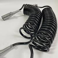 Cable Extendido en Espiral para Remolque de Uso Pesado, 7 Pines, 24V, Conector de Conexión Eléctrica de Cobre Electrolítico
