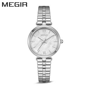 Nouvelle montre élégante et simple en acier inoxydable avec cadran en nacre, montre polyvalente pour femmes. - Product Image 5