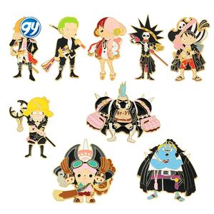 Broche de Metal de <span class=keywords><strong>Anime</strong></span> de One Piece, Zoro y Sanji, Pin de Dibujos Animados de la Tripulación Pirata, Venta al por Mayor - Product Image 1