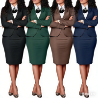 Fabricants de robes pour femmes, vêtements de bureau de haute qualité pour femmes, jupe slim avec décoration boutonnée, costumes d'affaires pour femmes