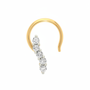 Pasador de Nariz de oro amarillo con excelente diamante redondo Real - Product Image 2