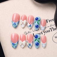 Ongles à presser en acrylique faits main, courbe amande moyenne française, en PMMA doré de qualité supérieure, couvrance totale, amovibles et réutilisables, 10 pièces