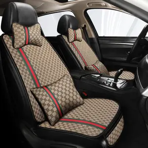 Роскошный Полный комплект с пятью сиденьями портативный льняной модный защитный чехол для автомобильного сиденья