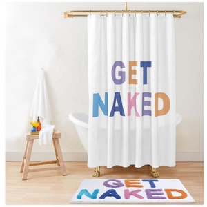 Rideau imprimé personnalisé en polyester écologique, rideau <span class=keywords><strong>de</strong></span> douche Design marbre nu, rideau <span class=keywords><strong>de</strong></span> bain numérique étanche - Product Image 2