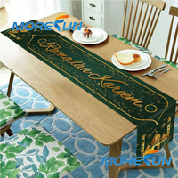 Nappe de table en lin islamique avec Ramadan Kareem Moon Mosquées Design Chemin de table Eid Mubarak pour la décoration de la maison musulmane