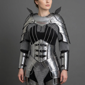 Armadura de Caballero Medieval de Acero Inoxidable Plateado con Placas de Malla Soldadas para Cosplay, SCA y Reenactment - Uttarakhand - Product Image 1