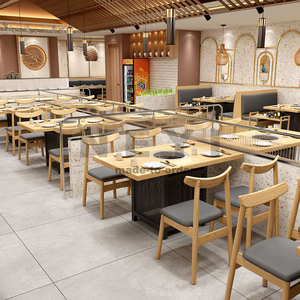 Muebles Modernos, Sofá Circular de Madera Personalizado, Mesa Plegable Móvil para Comedor Escolar, Mesa de Cafetería para Conjuntos de Restaurantes Escolares - Product Image 5