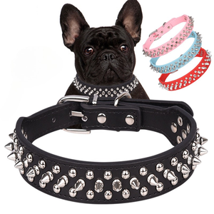 <span class=keywords><strong>Collier</strong></span> <span class=keywords><strong>pour</strong></span> chien punk à pointes, réglable en cuir PU, avec rivets, anti-morsure, clouté, <span class=keywords><strong>pour</strong></span> Pitbull et Bulldog - Product Image 1