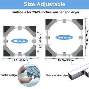 Support de lave-linge et mini-réfrigérateur en promotion avec 16 pieds robustes, base de réfrigérateur réglable de 29 à 24 pouces, support réglable - Product Image 3