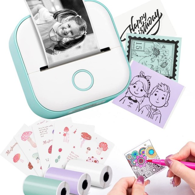 KIDS Gift Phomemo T02 Inkless Mini Pocket Printer Portable Thermal Mini Photo Printer
