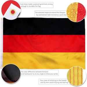 Drapeau allemand XIFAN Premium 3x5 pieds, double face, résistant, en nylon/polyester 210D, avec ourlet à 4 points de couture - Product Image 5