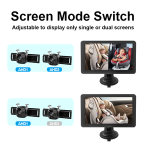 กล้องมองหลังติดพนักพิงศีรษะพร้อมระบบมองกลางคืนแบบ HD สำหรับเด็กทารกในที่นั่งด้านหลัง พร้อมจอภาพติดรถยนต์ขนาด 7 นิ้ว สำหรับเด็ก 2 คน รุ่น YB-407CA-D - Product Image 4