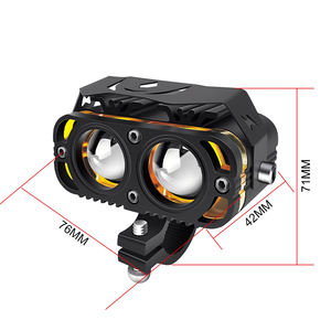 Faro Delantero LED para Motocicleta, Luces Antiniebla Amarillas y Blancas, Luz de Trabajo IP67 Impermeable, Mini Faro LED de 20W con 2 Lentes para SUV - Product Image 2